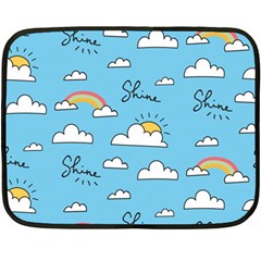 Seamless Pattern Vector Owl Cartoon With Bugs Two Sides Fleece Blanket (Mini) from ArtsNow.com 35 x27  Blanket Front