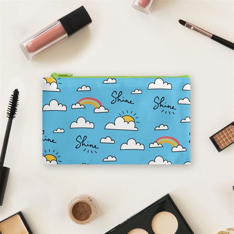 Seamless Pattern Vector Owl Cartoon With Bugs Cosmetic Bag (Small) from ArtsNow.com Front
