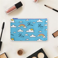 Seamless Pattern Vector Owl Cartoon With Bugs Cosmetic Bag (Small) from ArtsNow.com Front