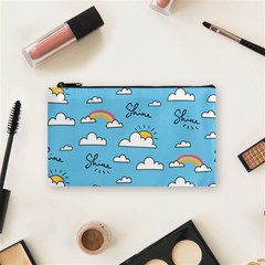 Seamless Pattern Vector Owl Cartoon With Bugs Cosmetic Bag (Small) from ArtsNow.com Front