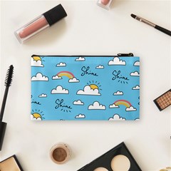 Seamless Pattern Vector Owl Cartoon With Bugs Cosmetic Bag (Small) from ArtsNow.com Back