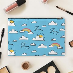 Seamless Pattern Vector Owl Cartoon With Bugs Cosmetic Bag (Large) from ArtsNow.com Back