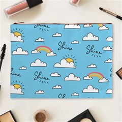 Seamless Pattern Vector Owl Cartoon With Bugs Cosmetic Bag (XL) from ArtsNow.com Front