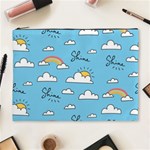 Seamless Pattern Vector Owl Cartoon With Bugs Cosmetic Bag (XL)