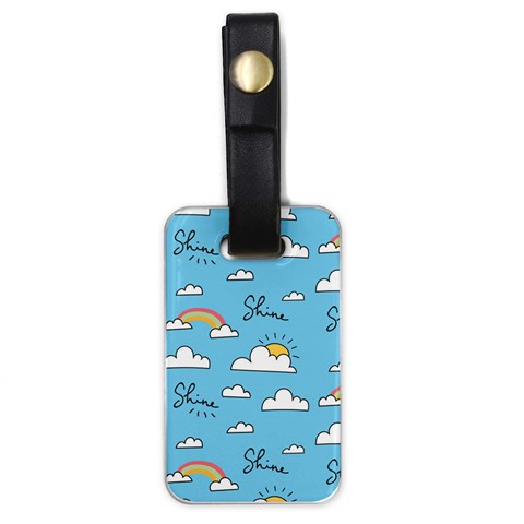 Seamless Pattern Vector Owl Cartoon With Bugs Luggage Tag (one side) from ArtsNow.com Front