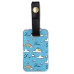 Seamless Pattern Vector Owl Cartoon With Bugs Luggage Tag (one side)
