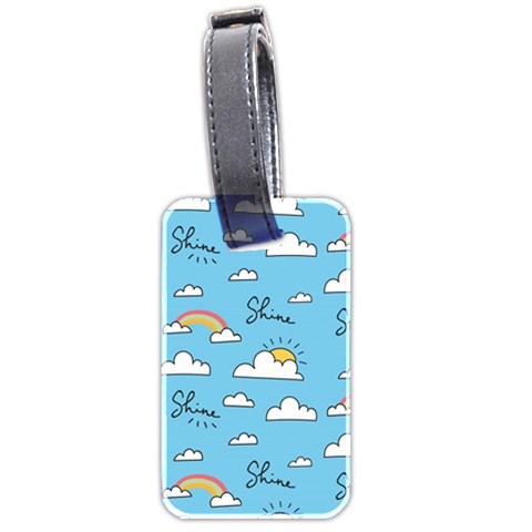 Seamless Pattern Vector Owl Cartoon With Bugs Luggage Tag (two sides) from ArtsNow.com Front