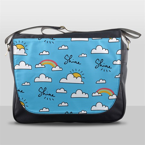 Seamless Pattern Vector Owl Cartoon With Bugs Messenger Bag from ArtsNow.com Front