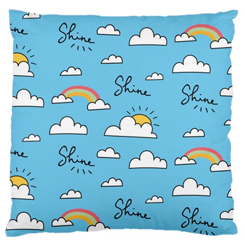 Seamless Pattern Vector Owl Cartoon With Bugs Large Cushion Case (One Side) from ArtsNow.com Front