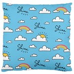 Seamless Pattern Vector Owl Cartoon With Bugs Large Cushion Case (One Side)