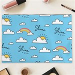 Seamless Pattern Vector Owl Cartoon With Bugs Cosmetic Bag (XXL)
