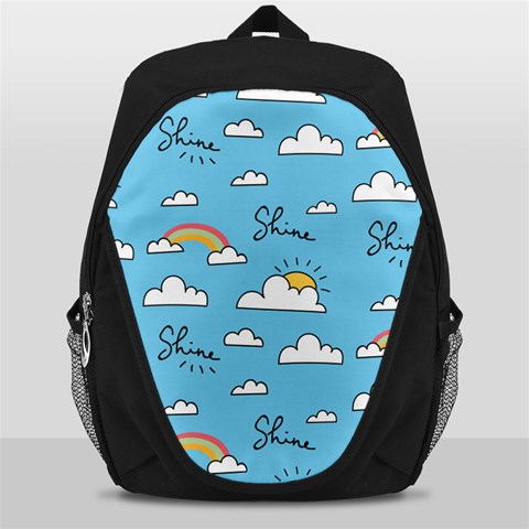 Seamless Pattern Vector Owl Cartoon With Bugs Backpack Bag from ArtsNow.com Front