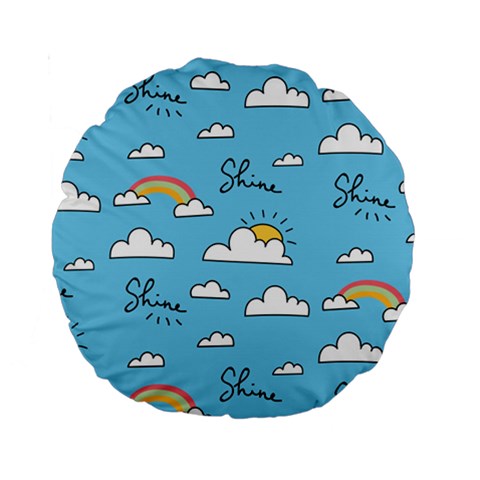 Seamless Pattern Vector Owl Cartoon With Bugs Standard 15  Premium Round Cushions from ArtsNow.com Front