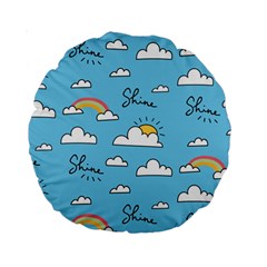 Seamless Pattern Vector Owl Cartoon With Bugs Standard 15  Premium Round Cushions from ArtsNow.com Back