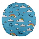 Seamless Pattern Vector Owl Cartoon With Bugs Large 18  Premium Round Cushions