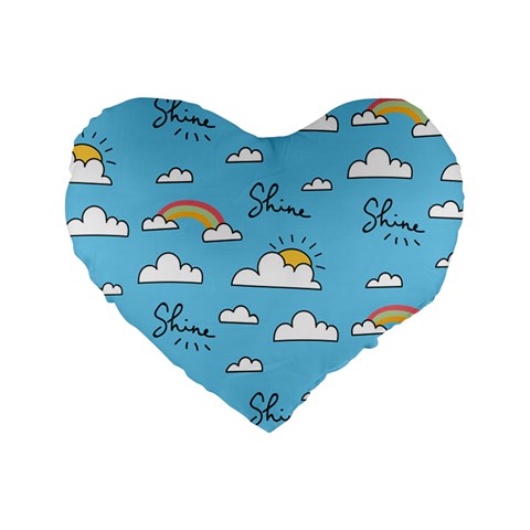 Seamless Pattern Vector Owl Cartoon With Bugs Standard 16  Premium Heart Shape Cushions from ArtsNow.com Front