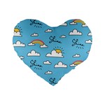 Seamless Pattern Vector Owl Cartoon With Bugs Standard 16  Premium Heart Shape Cushions