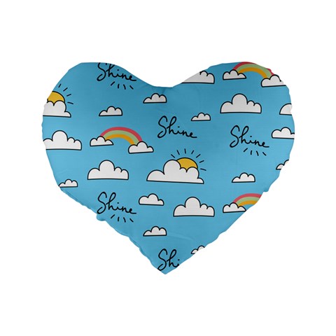 Seamless Pattern Vector Owl Cartoon With Bugs Standard 16  Premium Heart Shape Cushions from ArtsNow.com Back