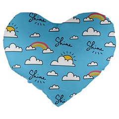 Seamless Pattern Vector Owl Cartoon With Bugs Large 19  Premium Heart Shape Cushions from ArtsNow.com Back