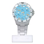 Seamless Pattern Vector Owl Cartoon With Bugs Plastic Nurses Watch