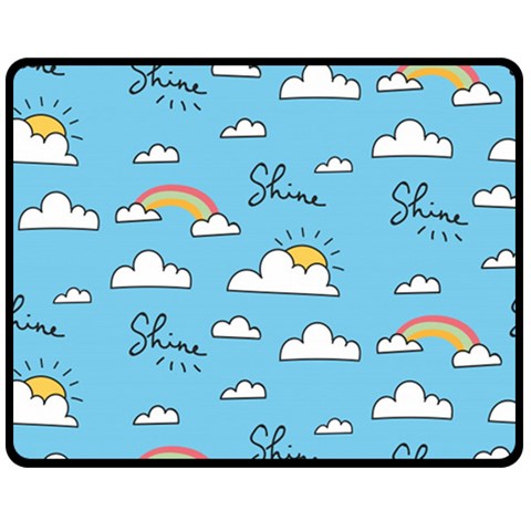 Seamless Pattern Vector Owl Cartoon With Bugs Two Sides Fleece Blanket (Medium) from ArtsNow.com 58.8 x47.4  Blanket Front