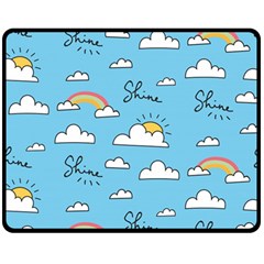 Seamless Pattern Vector Owl Cartoon With Bugs Two Sides Fleece Blanket (Medium) from ArtsNow.com 58.8 x47.4  Blanket Back