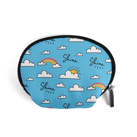 Seamless Pattern Vector Owl Cartoon With Bugs Accessory Pouch (Small) from ArtsNow.com Front