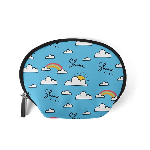 Seamless Pattern Vector Owl Cartoon With Bugs Accessory Pouch (Small) from ArtsNow.com Back