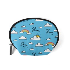 Seamless Pattern Vector Owl Cartoon With Bugs Accessory Pouch (Small) from ArtsNow.com Back