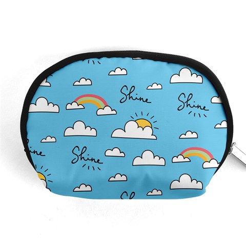 Seamless Pattern Vector Owl Cartoon With Bugs Accessory Pouch (Medium) from ArtsNow.com Front