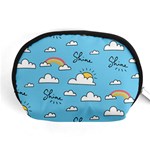 Seamless Pattern Vector Owl Cartoon With Bugs Accessory Pouch (Medium)