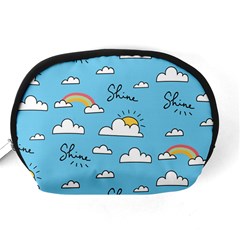 Seamless Pattern Vector Owl Cartoon With Bugs Accessory Pouch (Medium) from ArtsNow.com Back