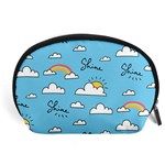 Seamless Pattern Vector Owl Cartoon With Bugs Accessory Pouch (Large)