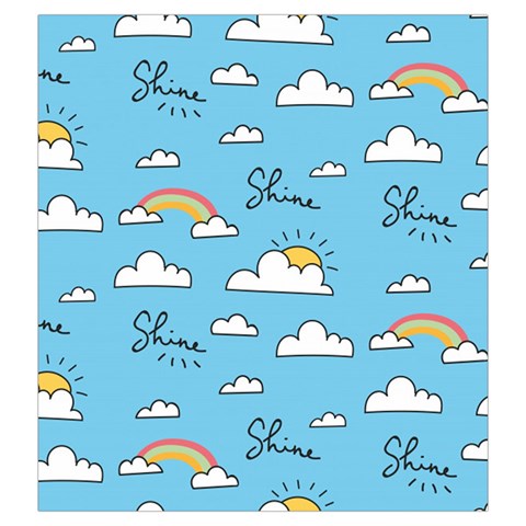 Seamless Pattern Vector Owl Cartoon With Bugs Drawstring Pouch (Large) from ArtsNow.com Front