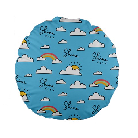 Seamless Pattern Vector Owl Cartoon With Bugs Standard 15  Premium Flano Round Cushions from ArtsNow.com Front