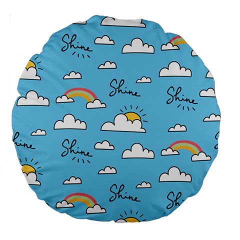Seamless Pattern Vector Owl Cartoon With Bugs Large 18  Premium Flano Round Cushions from ArtsNow.com Front