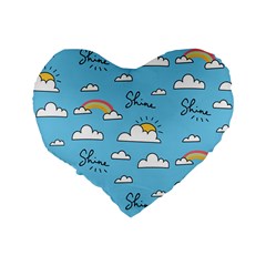 Seamless Pattern Vector Owl Cartoon With Bugs Standard 16  Premium Flano Heart Shape Cushions from ArtsNow.com Back
