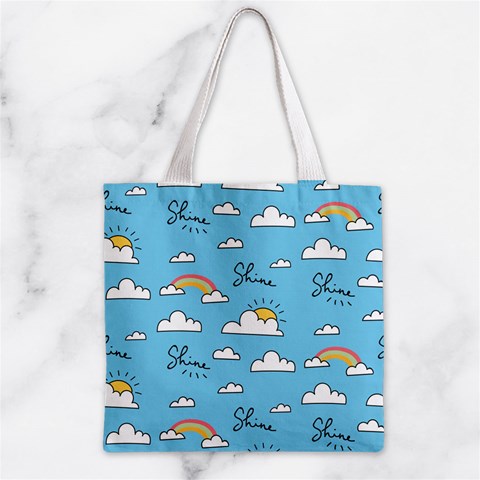 Seamless Pattern Vector Owl Cartoon With Bugs Zipper Grocery Tote Bag from ArtsNow.com Front