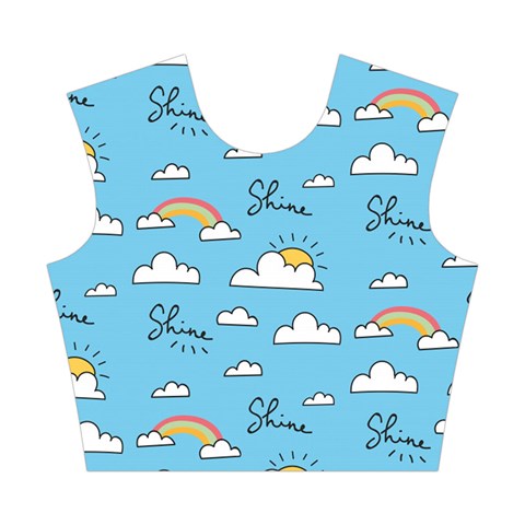 Seamless Pattern Vector Owl Cartoon With Bugs Cotton Crop Top from ArtsNow.com Front