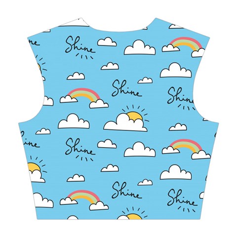 Seamless Pattern Vector Owl Cartoon With Bugs Cotton Crop Top from ArtsNow.com Back