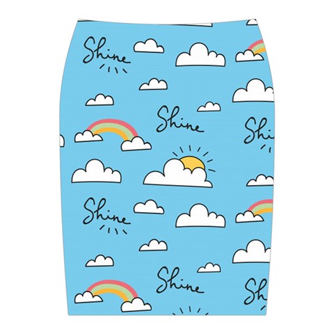 Seamless Pattern Vector Owl Cartoon With Bugs Midi Wrap Pencil Skirt from ArtsNow.com Back