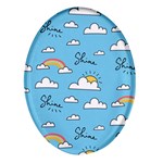 Sky Pattern Oval Glass Fridge Magnet (4 pack)