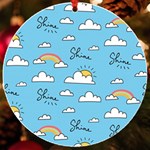 Seamless Pattern Vector Owl Cartoon With Bugs UV Print Acrylic Ornament Round