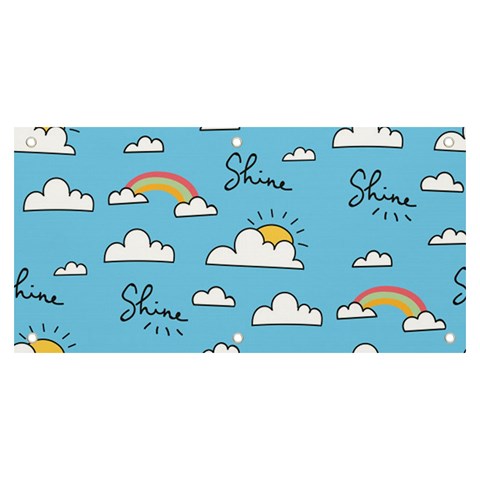 Seamless Pattern Vector Owl Cartoon With Bugs Banner and Sign 6  x 3  from ArtsNow.com Front