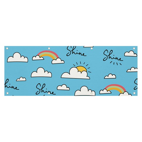 Seamless Pattern Vector Owl Cartoon With Bugs Banner and Sign 8  x 3  from ArtsNow.com Front