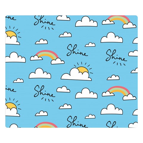 Seamless Pattern Vector Owl Cartoon With Bugs Premium Plush Fleece Blanket (Small) from ArtsNow.com 50 x40  Blanket Front