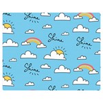 Seamless Pattern Vector Owl Cartoon With Bugs Premium Plush Fleece Blanket (Medium)