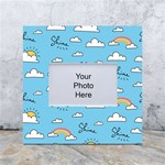 Seamless Pattern Vector Owl Cartoon With Bugs White Box Photo Frame 4  x 6 