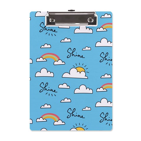Seamless Pattern Vector Owl Cartoon With Bugs A5 Acrylic Clipboard from ArtsNow.com Front