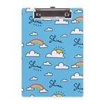 Seamless Pattern Vector Owl Cartoon With Bugs A5 Acrylic Clipboard